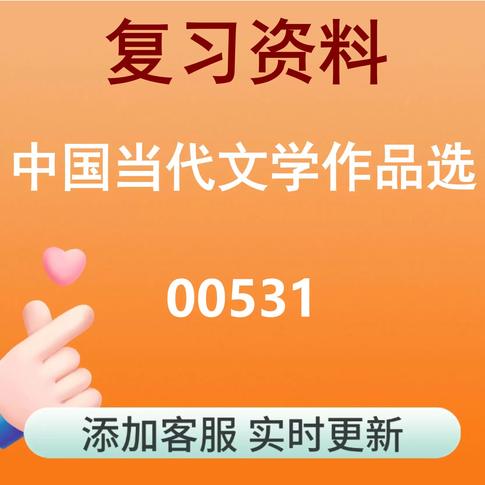 00531_中国当代文学作品选_自考复习资料